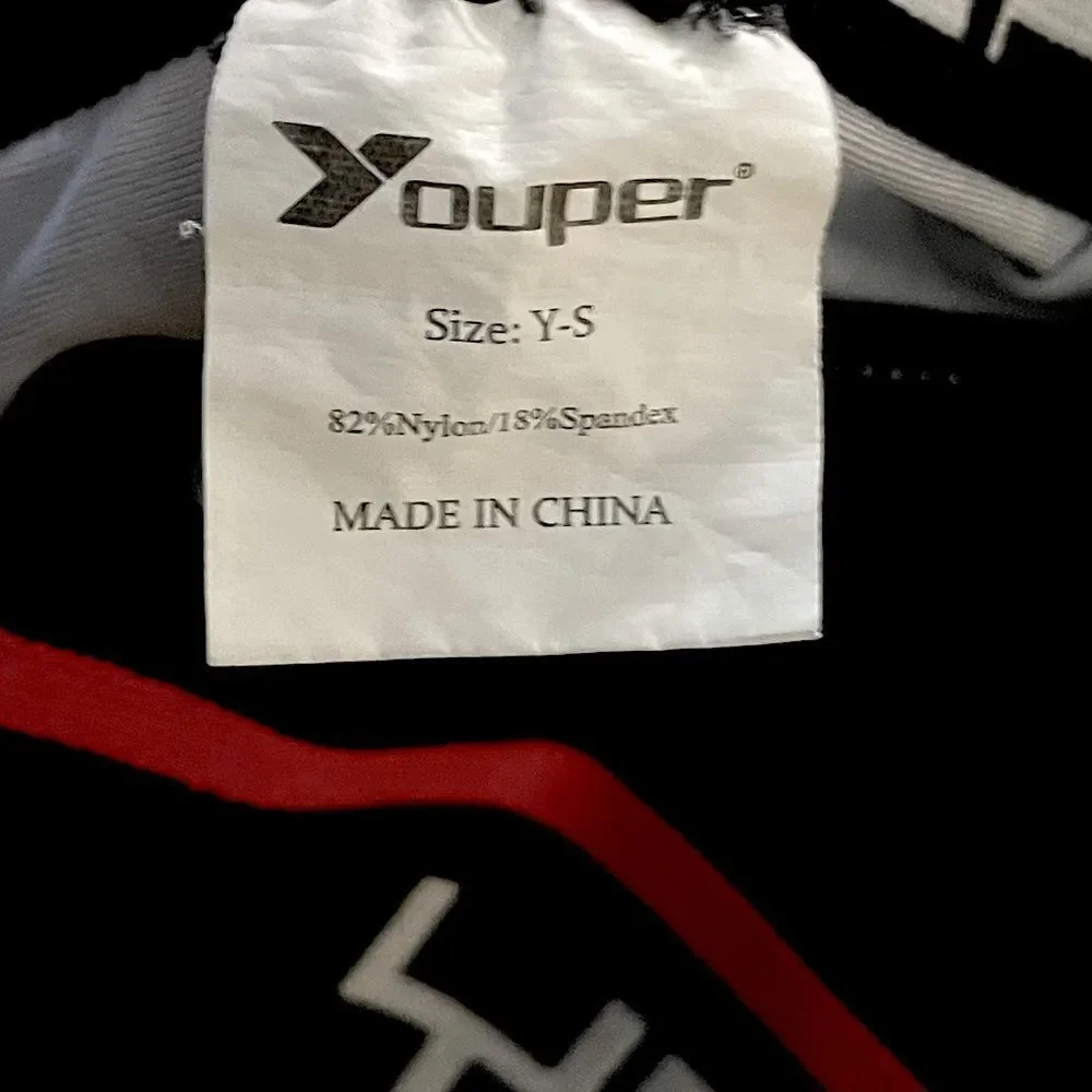 New! Youper Youth Elite Padded, Compression Sliding Pants, Black and Gray. Small